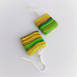 68. Boucles d'oreilles rayé vert