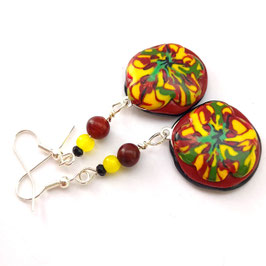 FBO26. boucles d'oreilles jungle green