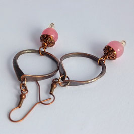 CBO13. Boucles d'oreilles cuivre martelé