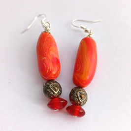 FBO149. Boucles d'oreilles red