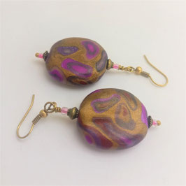 FBO22. Boucles d'oreilles violine