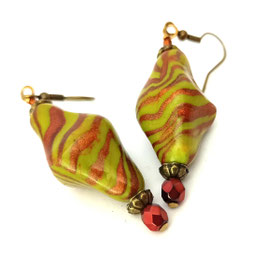 FBO62. Boucles d'oreilles zébra