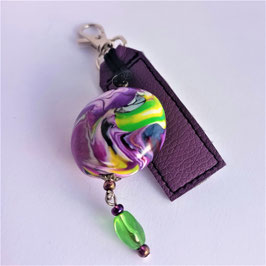 7DES. porte clés "maboule" violet