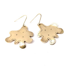 BL04. Boucles d'oreilles laiton doré "nuages"