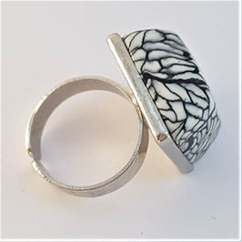 BF40.Bague fantaisie métal argenté