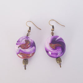 53.Boucles d'oreilles métal couleur bronze