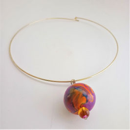 6DES. Collier rigide rose