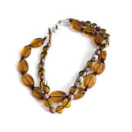 1. Bracelet double jaune et mauve