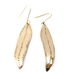 BL03. Boucles d'oreilles laiton "plumes"