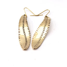 BL05. Boucles d'oreilles laiton "plumes longues"