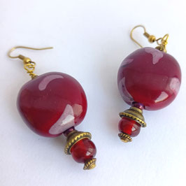 FBO103. Boucles d'oreilles bordo
