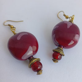 75. Boucles d'oreilles rondes alizarine
