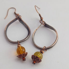 CBO25. Boucles d'oreilles cuivre "yellow"