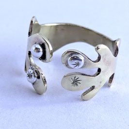 BL1. Bague laiton/argent "corail"