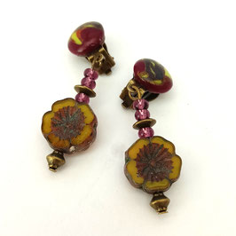 FBO49. boucles d'oreilles fleur pretty