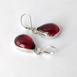 101. Boucles d'oreilles argent "goutte chance"
