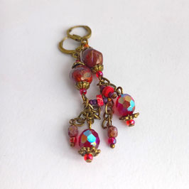 FBO38. boucles d'oreilles rosso