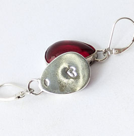 111. Boucles d'oreilles argent "goutte petit cœur"