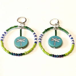 FBO155. Boucles d'oreilles créole libellule