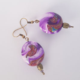 FBO105. Boucles d'oreilles parme