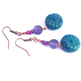 FBO106. Boucles d'oreilles green