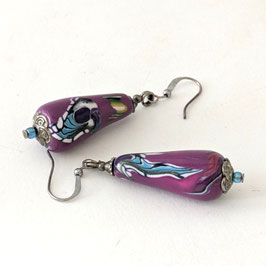 FBO118. Boucles d'oreilles violy