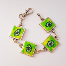 13.Bracelet fantaisie plaqué argent vert