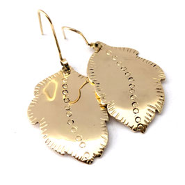 BL19. Boucles d'oreilles laiton doré "feuilles"