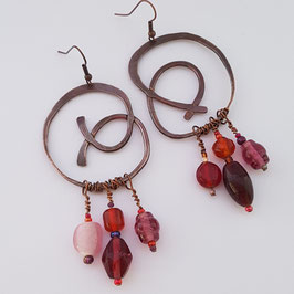 CBO11.boucles d'oreilles cuivre martelé