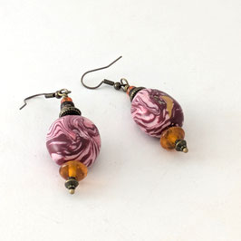 FBO119. Boucles d'oreilles zèbra