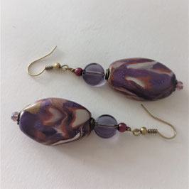 52. boucles d'oreilles marron violine