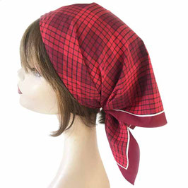 Baumwolltuch Bandana 65 x 65 cm kariert schwarz-rot VINTAGE 1970s