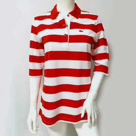 T-Shirt Polo-Shirt Damen Gr. M LACOSTE Streifen rot-weiss