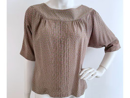 Bluse Top Seide  Gr. M mit Göller feine Biesen vorne VINTAGE 1990s