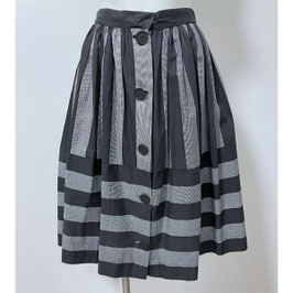 Jupe Rock Baumwolle Gr. XS/S schwarz-grau VINTAGE 1960s