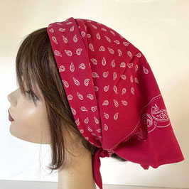 Baumwolltuch Bandana rot mit weiss 75 x 66 cm VINTAGE 1930s