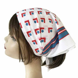 Baumwolltuch Bandana 53 x 50 cm weiss-blau-rot VINTAGE 1960s