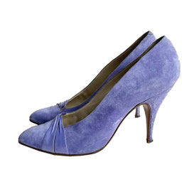 High Heels Gr. 36 lila Veloursleder Sovrana Made in Italy VINTAGE 1960s