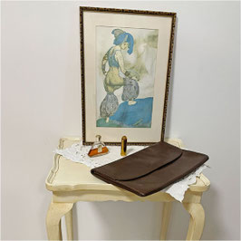 Clutch Leder dunkelbraun Tasche VINTAGE 1960s