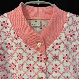 Nachthemd Gr. 48 Barchent rosa gemustert VINTAGE 1960s NEU aus altem Bestand