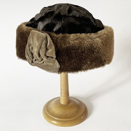 Warmer Kinderhut Mütze braun warm gefüttert circa 1900/1910