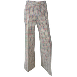 Hose Leinen Gr. S/M kariert VINTAGE 1970s Swiss made