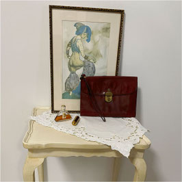 Kleine Dokumenten-Tasche Mappe AIGNER dunkelrot VINTAGE 1950s