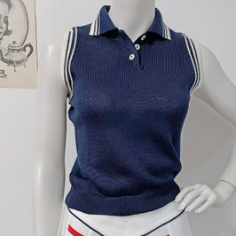 Pullover ärmellos Gr. XS/S dunkelblau-weiss GIOVANELLA iTALY
