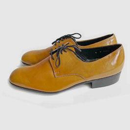Herrenschuhe Gr. 42 Dandy Lack Schnürer VINTAGE 1950s ocker NEU