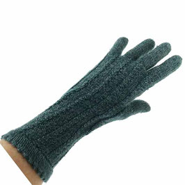 Handschuhe Gr. S handgestrickt grün meliert VINTAGE 1950s