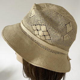 Hut Strohhut Panamahut mit Dekoration aus Reps luftig VINTAGE 1930s