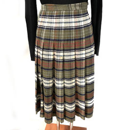 Jupe Rock Faltenjupe Gr. XS/S Kaschmir braun Made in Scotland VINTAGE 1970s