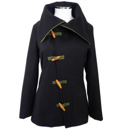 Jacke schwarz Wolle Knebelverschluss VINTAGE Gr. S