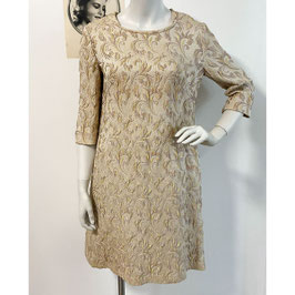 Kleid Shiftkleid ¾-Ärmel Goldbrokat Gr. S VINTAGE 1950s